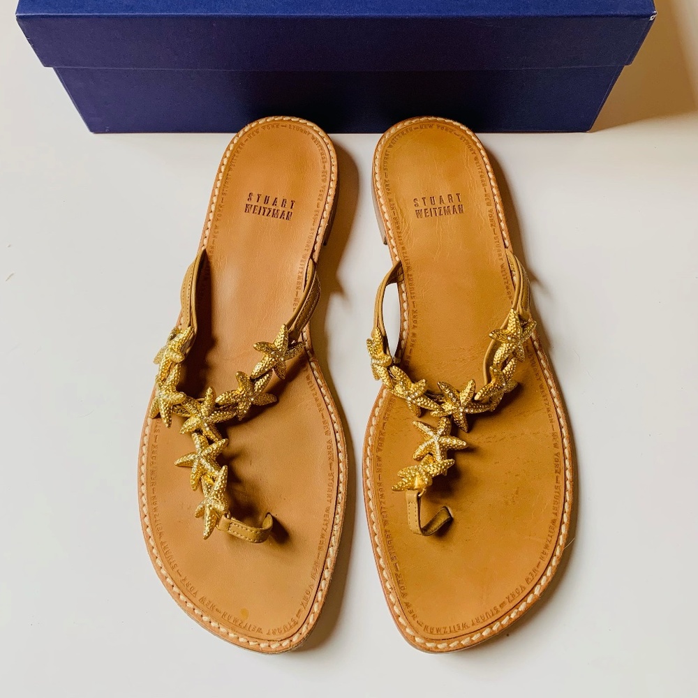 Stuart Weitzman, Tan Starfish Sandals, 7.5 M